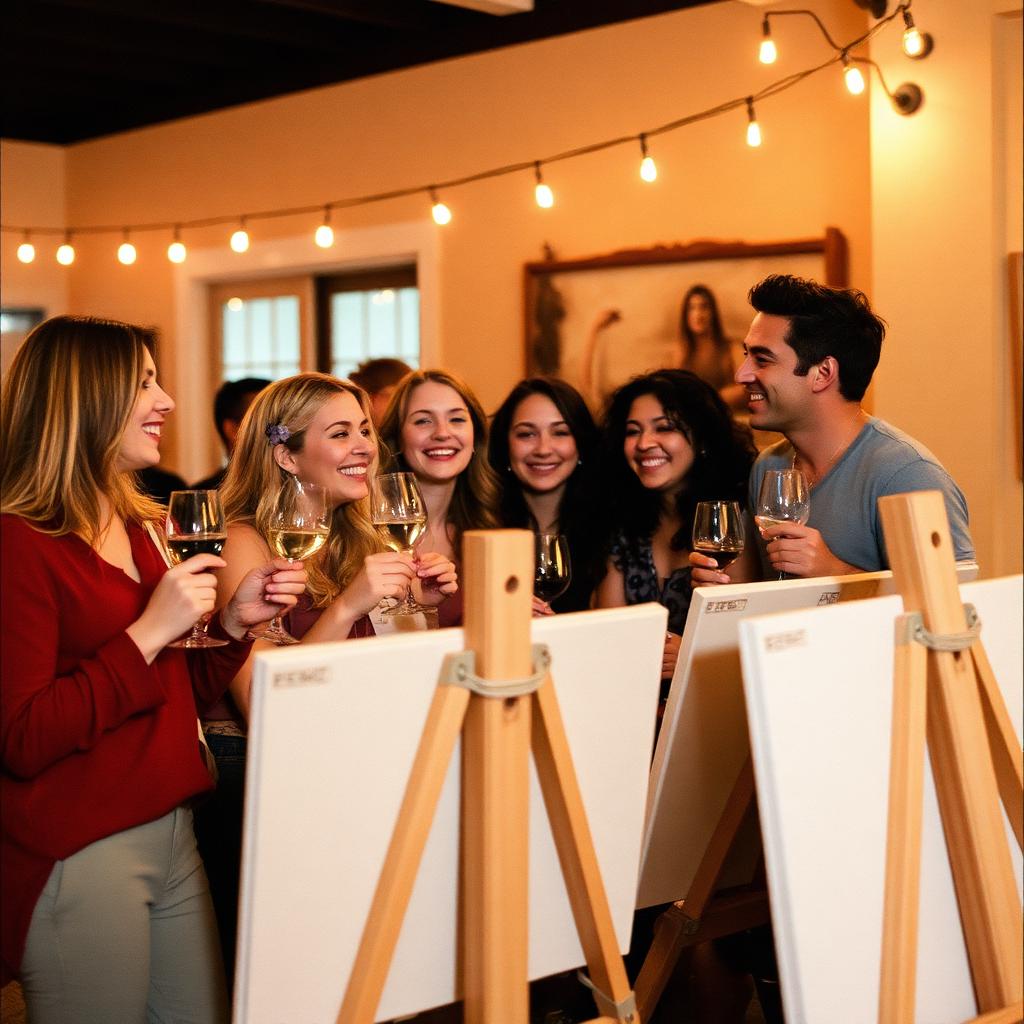 When strangers leave as friends. Friday's sold-out sip & paint.